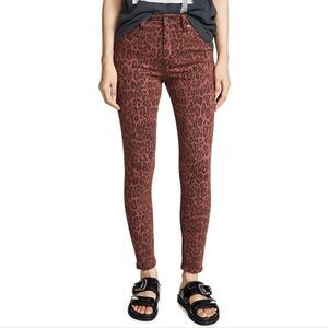 Joes Jeans Rust Colored Cheetah Print the Charlie High Rise skinny Ankle Jean 24